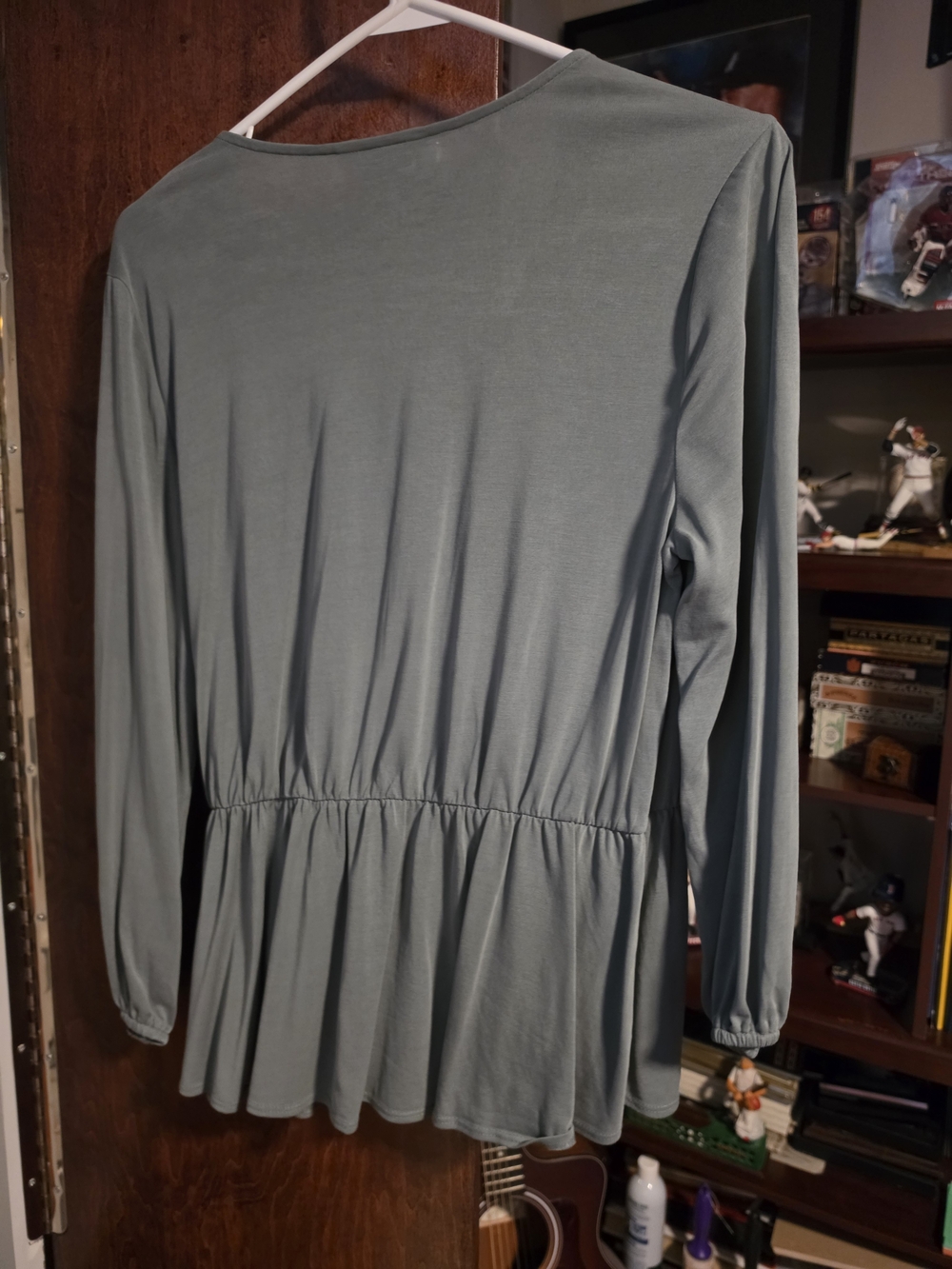 Lucky Brand Sage Green Wrap-Front Long Sleeve Blouse - Picture 2 of 6